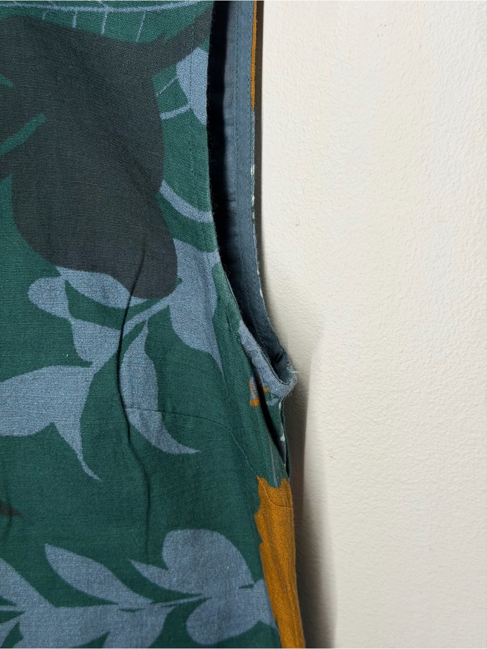 Anthropologie Floral Linen Blend Shift Dress Artsy Botanical Boho Lagenlook PM - Picture 5 of 8